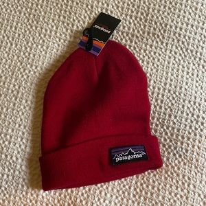 Patagonia red beanie